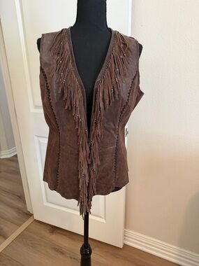 Brown Suede Fringe Vest - Women Jackets & Coats Vests